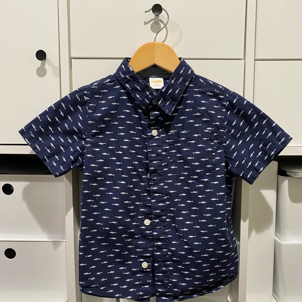 Boys Gymboree - shark button down shirt